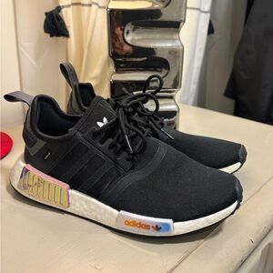 Adidas Black Sneakers with Multicolor Details